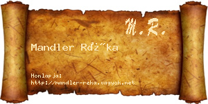 Mandler Réka névjegykártya
